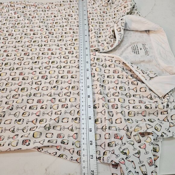 SanSoleil SolTex Lux XL Fun Wine Glass Print Protection Shirt UPF 50+ - Picture 8 of 9